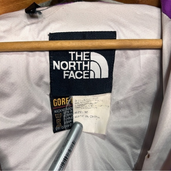 Vintage 90s north face gore Tex purple yellow elastic waist hooded coat large - Picture 11 of 11